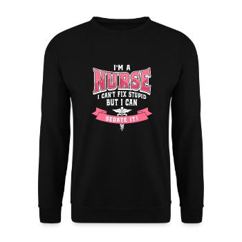 Je suis un humour citation drôle d’infirmière - Sweat-shirt Unisexe - noir - Devant - Alina (178cm) & Michal (187cm)