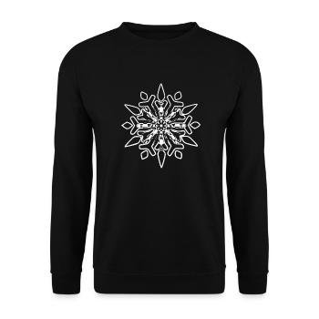 Snowy winter snowflake - Unisex Sweatshirt - black - Front - Alina (178cm) & Michal (187cm)