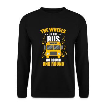Geschenk Busfahrer Schulbus Bus Papa Kraftfahrer - Unisex Pullover - Schwarz - Vorne - Alina (178cm) & Michal (187cm)
