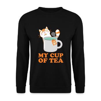 My cup of tea | Cute Cats - Unisex Sweatshirt - black - Front - Alina (178cm) & Michal (187cm)