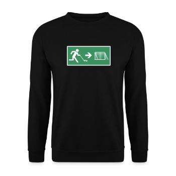 Lustig Feldhockey Hallenhockey Spieler - Unisex Pullover - Schwarz - Vorne - Alina (178cm) & Michal (187cm)
