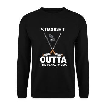 Ice Hockey Player Straight Outta The Penalty Box - Unisex Sweatshirt - black - Front - Alina (178cm) & Michal (187cm)