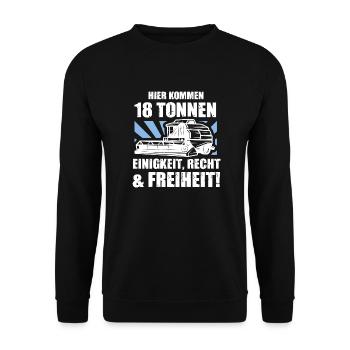 Mähdrescher Demo Outfit für Bauern - Unisex Pullover - Schwarz - Vorne - Alina (178cm) & Michal (187cm)