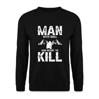 Conception de chasseur de coyote pour la chasse au coyote - Sweat-shirt Unisexe - noir - Devant - Alina (178cm) & Michal (187cm)