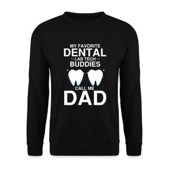 Dental laboratory and dental technology for dental clinics - Unisex Sweatshirt - black - Front - Alina (178cm) & Michal (187cm)