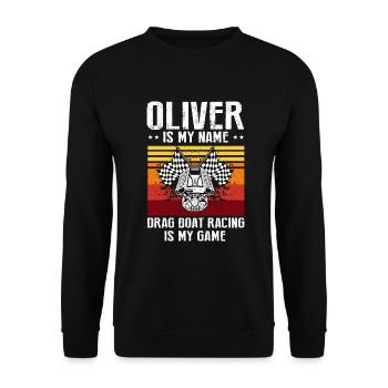 Conception de bateaux de course pour les courses de dragsters - Sweat-shirt Unisexe - noir - Devant - Alina (178cm) & Michal (187cm)