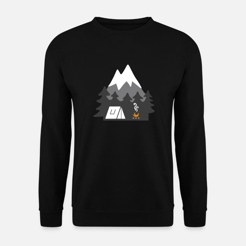 Campen am Lagerfeuer in den Bergen Naturliebhaber - Unisex Pullover - Schwarz