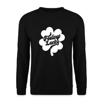St. Patrick’s Day Gift Shamrock Men, Women, Kids - Unisex Sweatshirt - black - Front - Alina (178cm) & Michal (187cm)
