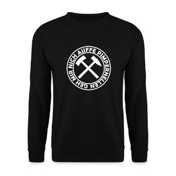 Geh Mir Nich Auffe Pimpernellen Schlägel Und Eisen - Unisex Pullover - Schwarz - Vorne - Alina (178cm) & Michal (187cm)