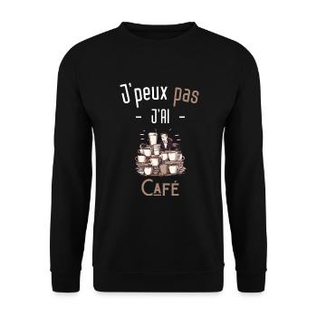 J'peux pas j'ai café - Sweat-shirt Unisexe - noir - Devant - Alina (178cm) & Michal (187cm)