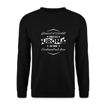 UROMA PERFEKT - Unisex Pullover - Schwarz - Vorne - Alina (178cm) & Michal (187cm)