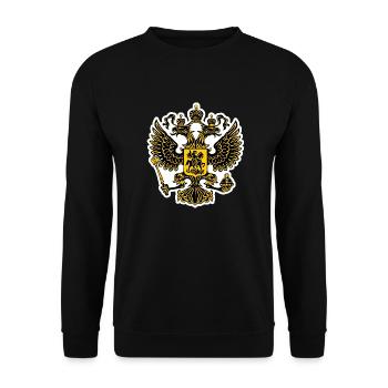 wappen-von-russland - Unisex Pullover - Schwarz - Vorne - Alina (178cm) & Michal (187cm)