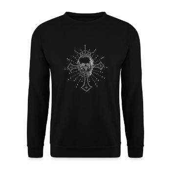 Skull Kreuz - Unisex Pullover - Schwarz - Vorne - Alina (178cm) & Michal (187cm)