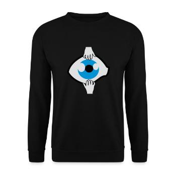 Auge auf - Unisex Pullover - Schwarz - Vorne - Alina (178cm) & Michal (187cm)