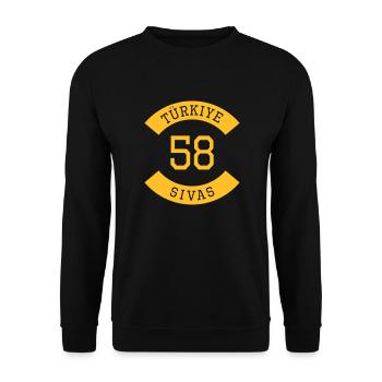 turkiye_58 - Unisex Pullover - Schwarz - Vorne - Alina (178cm) & Michal (187cm)