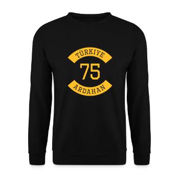 turkiye_75 - Unisex Pullover - Schwarz - Vorne - Alina (178cm) & Michal (187cm)
