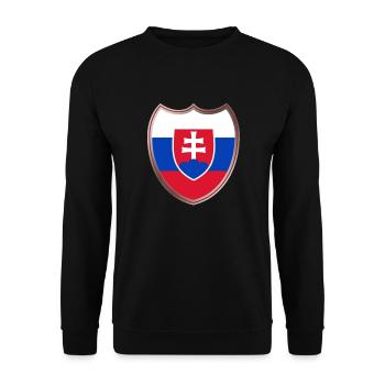 Slovakia (Coat of arms) - Unisex Sweatshirt - black - Front - Alina (178cm) & Michal (187cm)