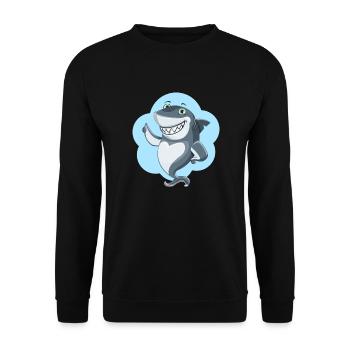 shark23 - Sweat-shirt Unisexe - noir - Devant - Alina (178cm) & Michal (187cm)