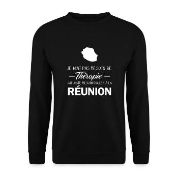 Thérapie Réunion - Sweat-shirt Unisexe - noir - Devant - Alina (178cm) & Michal (187cm)