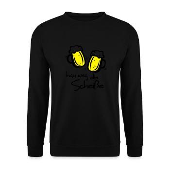 Biergläser hau weg die Scheiße - Unisex Pullover - Schwarz - Vorne - Alina (178cm) & Michal (187cm)
