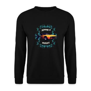 Vintage - Mangusta - Unisex Pullover - Schwarz - Vorne - Alina (178cm) & Michal (187cm)