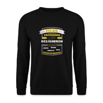 Vor der Erfindung der Religionen - Unisex Pullover - Schwarz - Vorne - Alina (178cm) & Michal (187cm)
