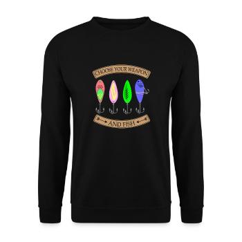 pêcheur à la ligne - Sweat-shirt Unisexe - noir - Devant - Alina (178cm) & Michal (187cm)