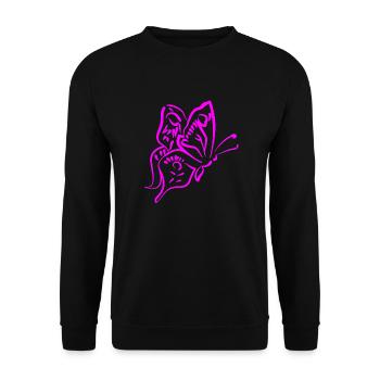 Schmetterling - Unisex Pullover - Schwarz - Vorne - Alina (178cm) & Michal (187cm)