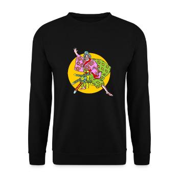 samouraï - Sweat-shirt Unisexe - noir - Devant - Alina (178cm) & Michal (187cm)