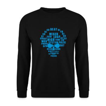 kopf tod schädel dj jargon musik musik - Unisex Pullover - Schwarz - Vorne - Alina (178cm) & Michal (187cm)