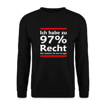 97% right - version red-optimal for black. - Unisex Sweatshirt - black - Front - Alina (178cm) & Michal (187cm)