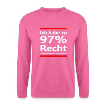 97% right - version red-optimal for black. - Unisex Sweatshirt - pink - Front