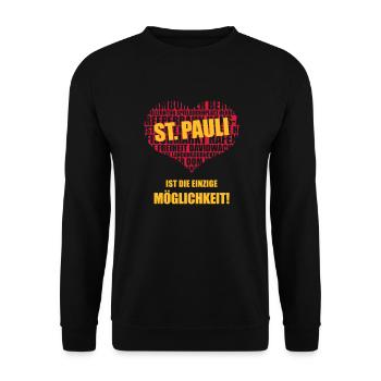 St. Pauli Ist Die Einzige Möglichkeit! (2C) - Unisex Pullover - Schwarz - Vorne - Alina (178cm) & Michal (187cm)