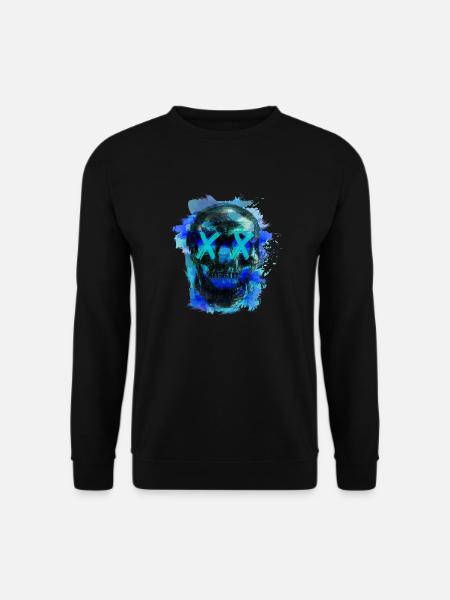 Blue Death (skull) - Unisex Sweatshirt - black