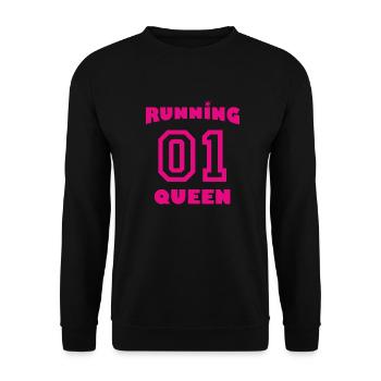 Running Queen - pink - Unisex Pullover - Schwarz - Vorne - Alina (178cm) & Michal (187cm)
