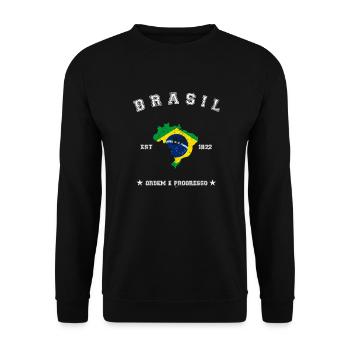Brasil vintage flag-map - Unisex Sweatshirt - black - Front - Alina (178cm) & Michal (187cm)