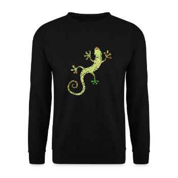 Green salamander or gecko - Unisex Sweatshirt - black - Front - Alina (178cm) & Michal (187cm)