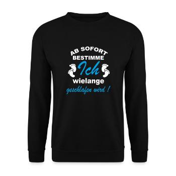 Baby Sprüche Schlafen Babykleidung Geschenk - Unisex Pullover - Schwarz - Vorne - Alina (178cm) & Michal (187cm)