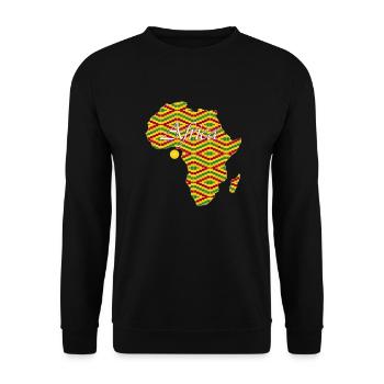 Woezoo - Africa map printed fabric - Unisex Sweatshirt - black - Front - Alina (178cm) & Michal (187cm)