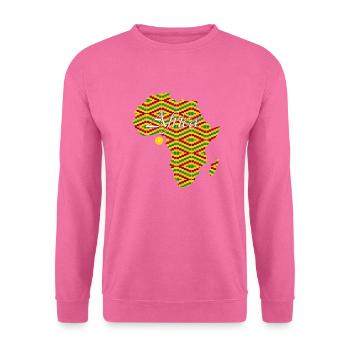 Woezoo - Carte Afrique tissu imprimé - Sweat-shirt Unisexe - rose - Devant