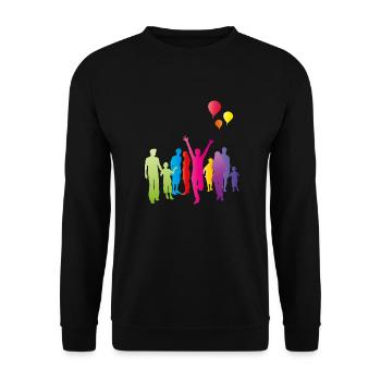 lets go party - Unisex Pullover - Schwarz - Vorne - Alina (178cm) & Michal (187cm)