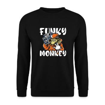 Singe Radio - Sweat-shirt Unisexe - noir - Devant - Alina (178cm) & Michal (187cm)