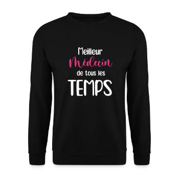 Best doctor of all time - Unisex Sweatshirt - black - Front - Alina (178cm) & Michal (187cm)