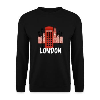 London England London Geschenk Engländer Brite - Unisex Pullover - Schwarz - Vorne - Alina (178cm) & Michal (187cm)