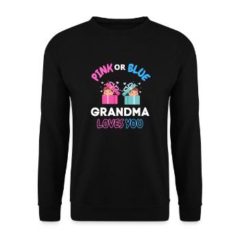 Gender Reveal, Pink Or Blue Grandma Loves You - Unisex Sweatshirt - black - Front - Alina (178cm) & Michal (187cm)