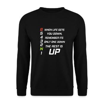 Motorcycle - when life gets you down remember - Unisex Sweatshirt - black - Front - Alina (178cm) & Michal (187cm)