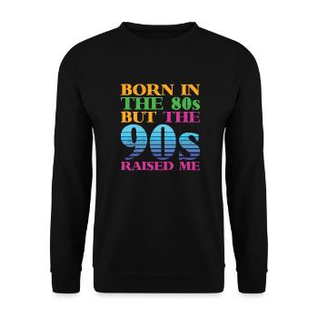 90s Nineties Theme Party Retro - Unisex Sweatshirt - black - Front - Alina (178cm) & Michal (187cm)