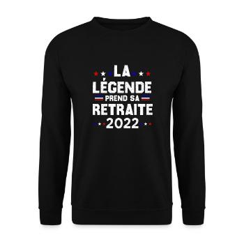 Retraite 2022 Cadeau Humour Personnalisé - Sweat-shirt Unisexe - noir - Devant - Alina (178cm) & Michal (187cm)