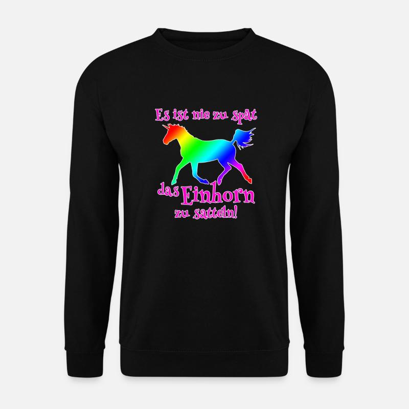 Einhorn satteln - Unisex Pullover - Schwarz
