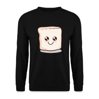 Kawaii Marshmallow | S'more | Camping - Unisex Sweatshirt - black - Front - Alina (178cm) & Michal (187cm)